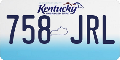 KY license plate 758JRL