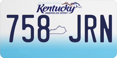 KY license plate 758JRN