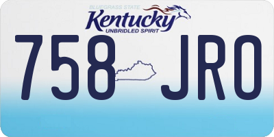 KY license plate 758JRO
