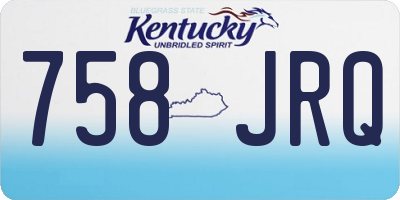 KY license plate 758JRQ