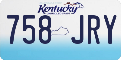 KY license plate 758JRY