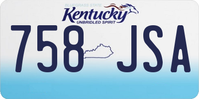 KY license plate 758JSA