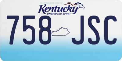 KY license plate 758JSC