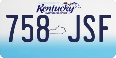 KY license plate 758JSF