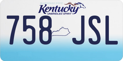KY license plate 758JSL