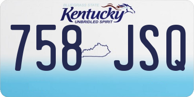 KY license plate 758JSQ