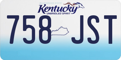 KY license plate 758JST