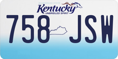 KY license plate 758JSW