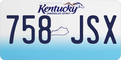 KY license plate 758JSX
