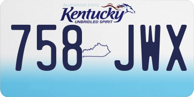 KY license plate 758JWX