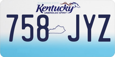 KY license plate 758JYZ
