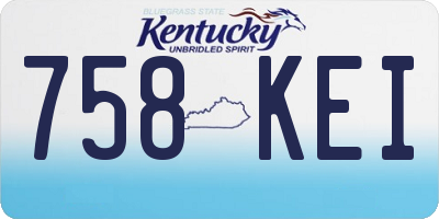 KY license plate 758KEI