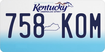 KY license plate 758KOM