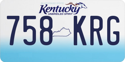KY license plate 758KRG