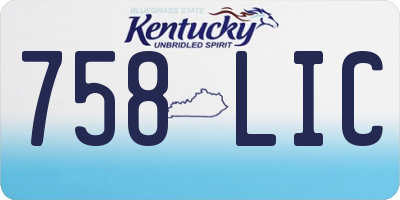 KY license plate 758LIC