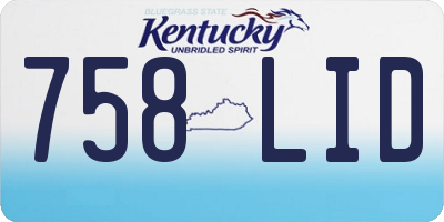 KY license plate 758LID