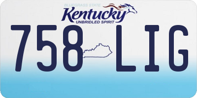 KY license plate 758LIG