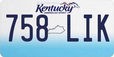 KY license plate 758LIK