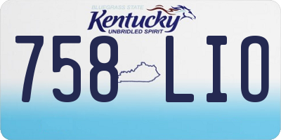 KY license plate 758LIO
