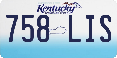KY license plate 758LIS