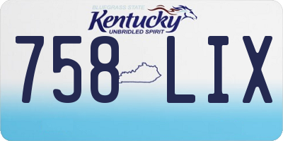 KY license plate 758LIX