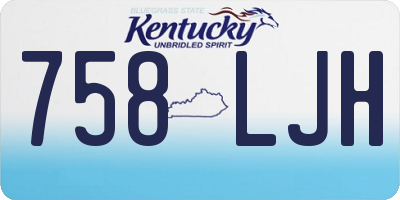 KY license plate 758LJH