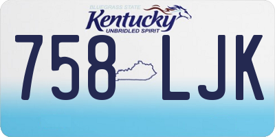 KY license plate 758LJK