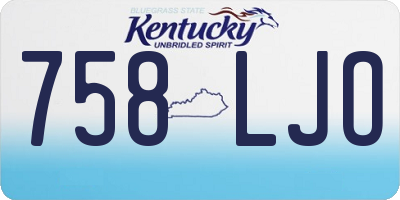 KY license plate 758LJO