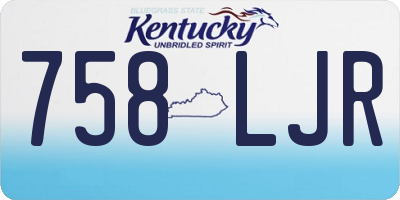 KY license plate 758LJR