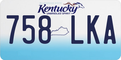 KY license plate 758LKA