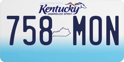KY license plate 758MON