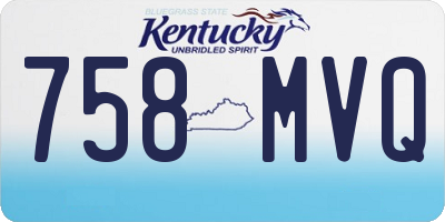 KY license plate 758MVQ