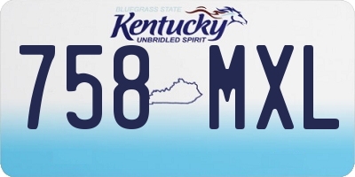 KY license plate 758MXL