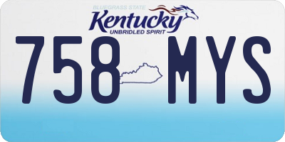 KY license plate 758MYS