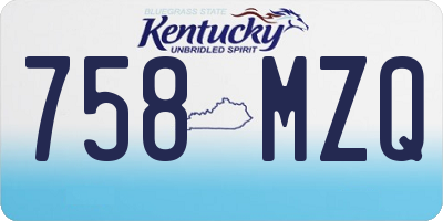KY license plate 758MZQ