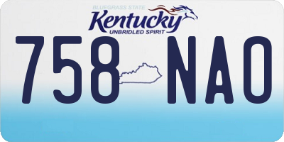 KY license plate 758NAO
