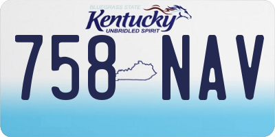 KY license plate 758NAV