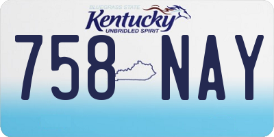 KY license plate 758NAY