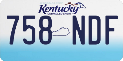 KY license plate 758NDF