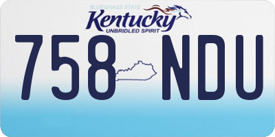 KY license plate 758NDU
