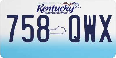 KY license plate 758QWX