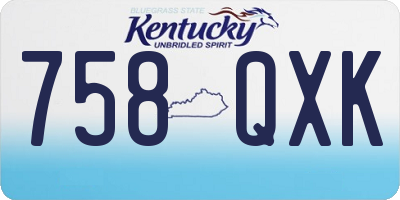 KY license plate 758QXK