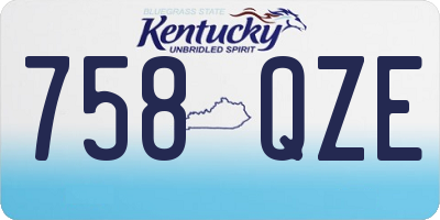 KY license plate 758QZE