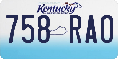 KY license plate 758RAO