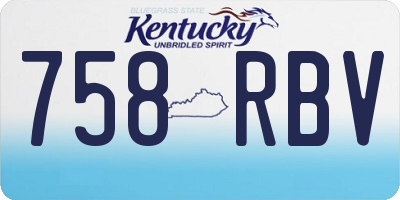 KY license plate 758RBV