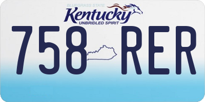 KY license plate 758RER