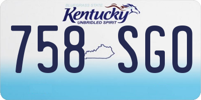 KY license plate 758SGO