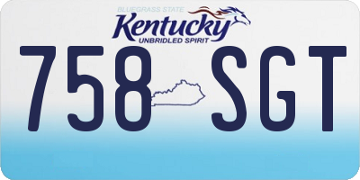 KY license plate 758SGT