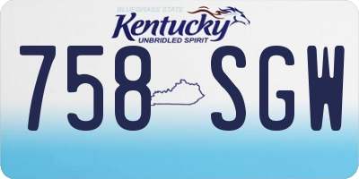 KY license plate 758SGW