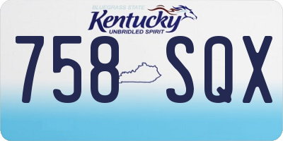 KY license plate 758SQX